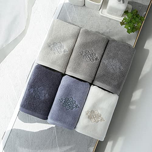 Sense Gnosis MJG3 Luxury White Hand Towels Super Thick Soft Embroidered Decorative Hand Towel 100% Cotton Highly Absorbent thumb #2