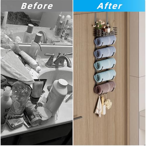 Hiskiwuu HIS-TRK-6T Over The Door Towel Racks thumb #4