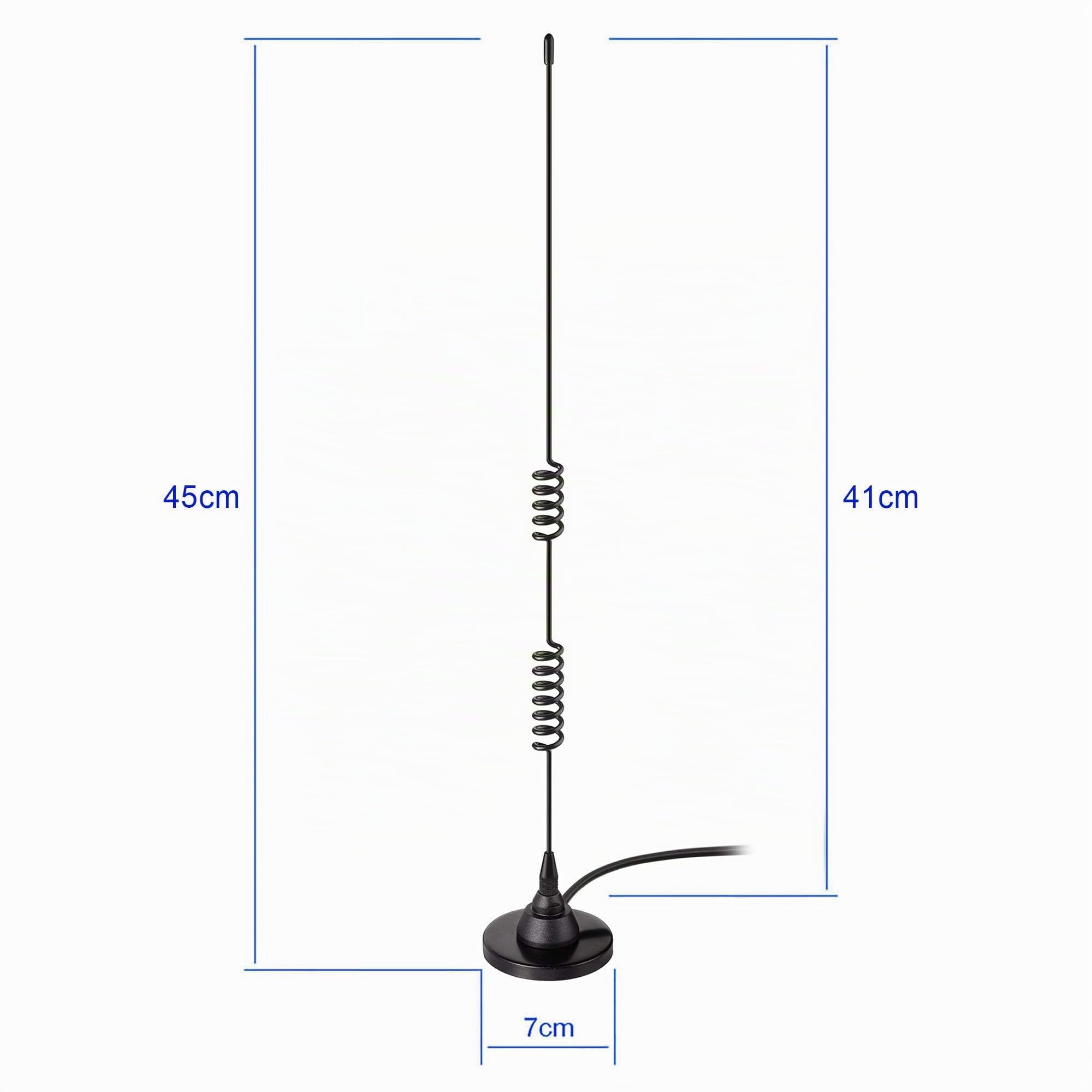 Bingfu Antenne VHF UHF 144/430 MHz Bibande Antenne Radioamateur Mobile Base Magnétique PL259 Mâle Cavo 3m pour BTECH ICOM Midland TYT AnyTone Véhicule Voiture Camion Radio Bidirectionnel