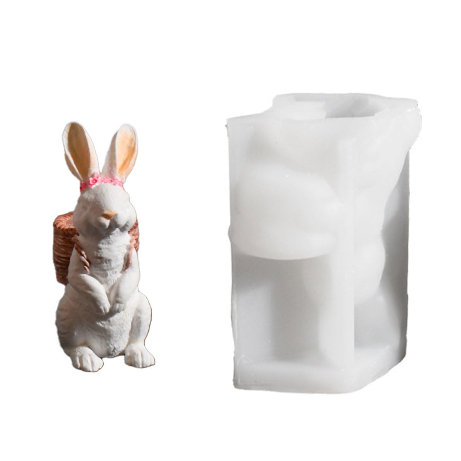 Msioytog Rabbits Shape Silicone for Easters Craft Casting and Decorative Figurines Silicone