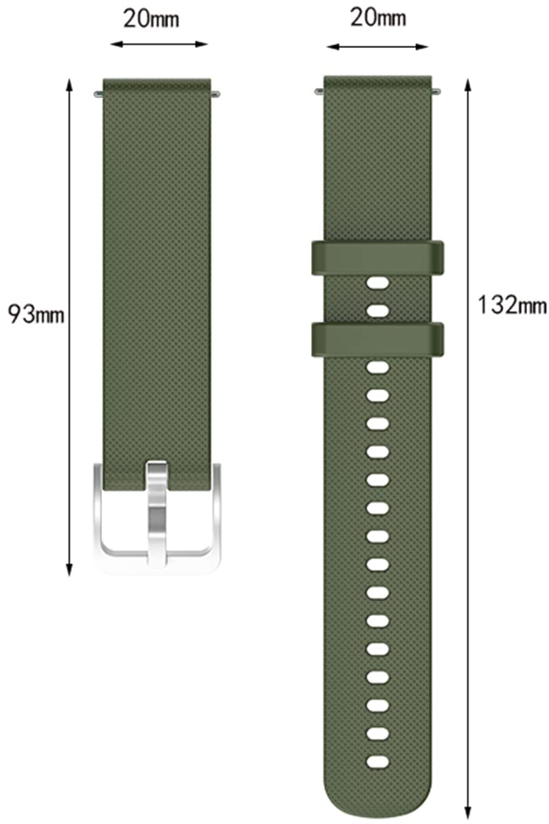 Cinturino Garmin 20 Mm Morbido Silicone – Sostituzione Perfetta Per Vivoactive 3, Venu, Forerunner 245/645, Vivomove HR, E Altri Modelli – Tanti Colori Alla Moda