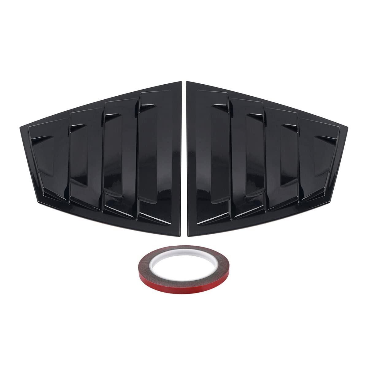 2PCS Rear Side Window Louver Shutter Cover Air Vent/Louvers Scoop Cover Blinds Compatible with Subaru WRX STi 2015-2021 (Glossy Black)