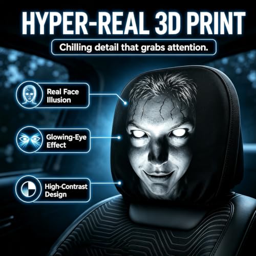 2Pcs Ghost Face Headrest Covers