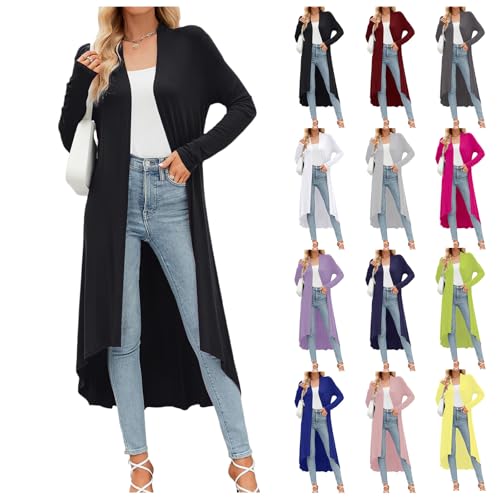 Long Cardigans for Women Solid Long Sleeve Open Front Drape Coat Comfortable Stylish Outerwear Lightweight Solid Cardigan4