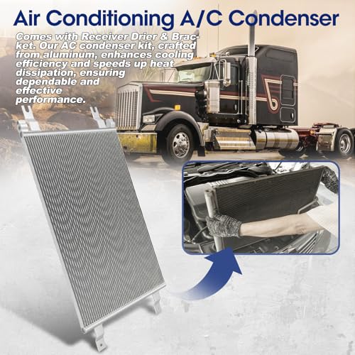 Image of Air Conditioning A /C Condenser Compatible with Kenworth T370 T400 T660 W900 / Peterbilt 320# 7-9094, 79094, PT40732, HDH010057, 9142783, 40835, PB1035, M3655001, M3665001