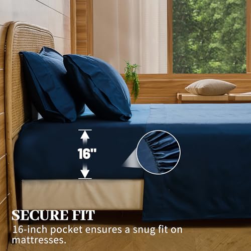 Image of Bedlifes 1000TC Egyptian Cotton Cal King Sheets, 4Pcs, 16 inch Deep Pocket