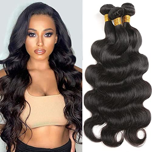Brazilian 3 Bundles Body Wave 8A Grade Real Unprocessed Body Wave Human Hair Bundle Brazilian Remy Hair Weave Human Hair Extensions 30 30 30 Inch