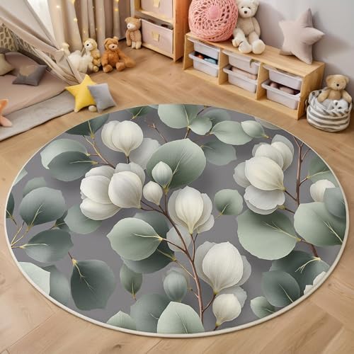 Descente de lit antidérapant et tapis rond 160cm lavable - 4