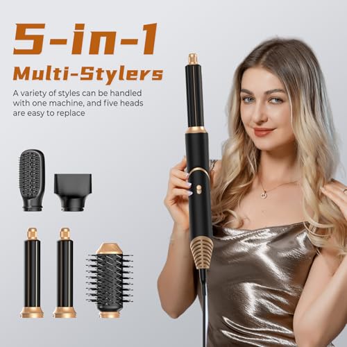 Image of Blow Dryer Brush 5 in 1,Negative Ionic Magic Hair Styler,Hair Dryer Brush with Detachable Air Styler,Hot Air Brush for Women Volumizer,Straightener,Drying