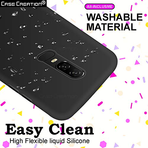 Image of Case Creation Luxurious OG Series for Oneplus6 Case Cover,Anti-Dirty Slim Case Frosted Matte Cute Candy TPU Raised Bezel (Splash of Color) Back Cover for Oneplus 6 -Black