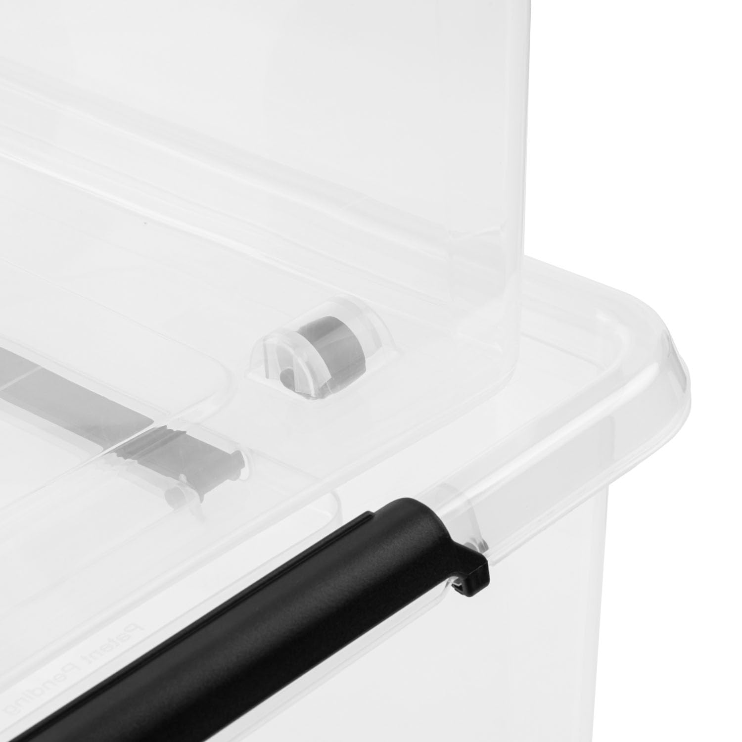 PAFEN 4x Unterbettkommode Aufbewahrungsbox 40L mit Rollen und Griff - 38,5 x 25 x 58 cm - Transparent Boxen Aufbewahrung Stapelboxen mit Verschlussclips Kunststoffbehälter