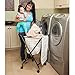 Household Essentials LH1005 Lifter Hamper Spring Loaded Rolling Laundry Bag with Cloth Lid - White