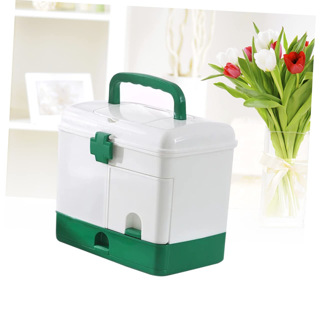 Didiseaon botiquín médico contenedor de té caso de primeros auxilios bolsa de medicina de emergencia Contenedor de almacenamiento de pastillas envase botiquin kit Green