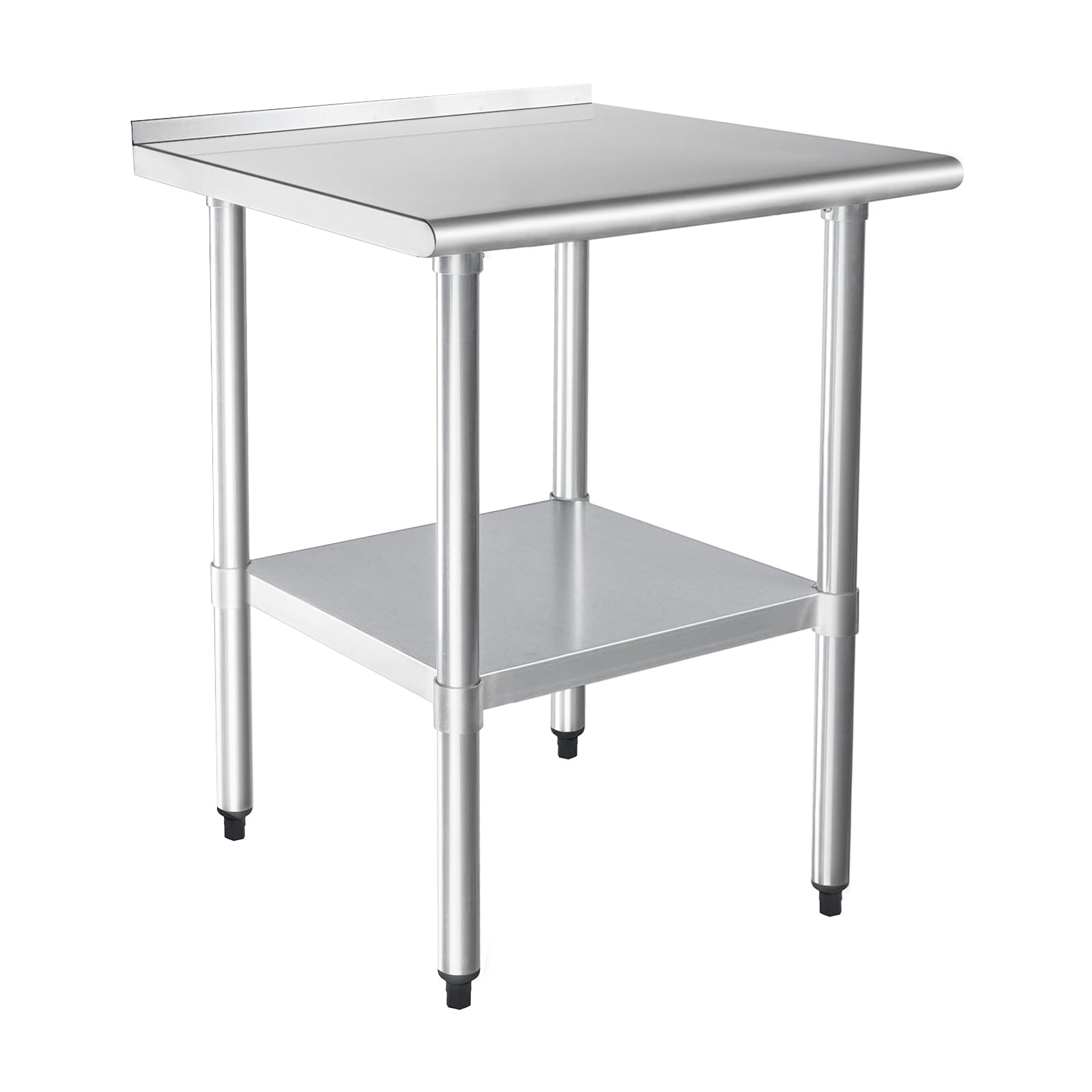HARDURA Stainless Steel Prep &amp; Work Table with Backsplash 24 x 30 Inches