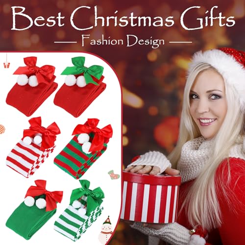 Image of Zando Womens Stripes Thigh High Socks Thigh Highs Casual Knee High Stockings