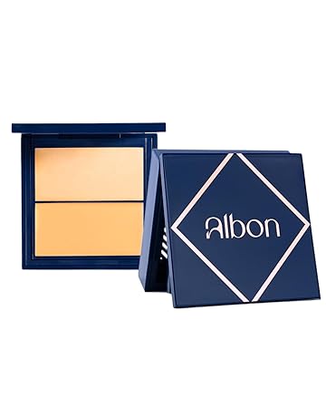 Albon Flawless Fusion 2-in-1 Cream Foundation and Concealer Palette, Water-Resistant, Pearl-Lit Finish, 11g (Dewy)