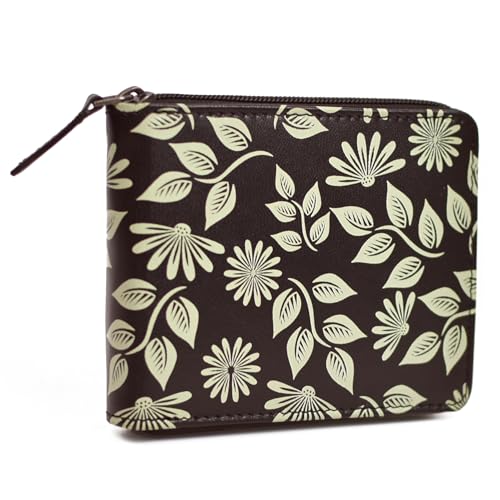 Image of WildHorn Women's Zip Around Wallet - Premium Leather Floral Print Purse | Stylish Clutch with Zipper Closure & Multiple Card Slots for Ladies & Girls