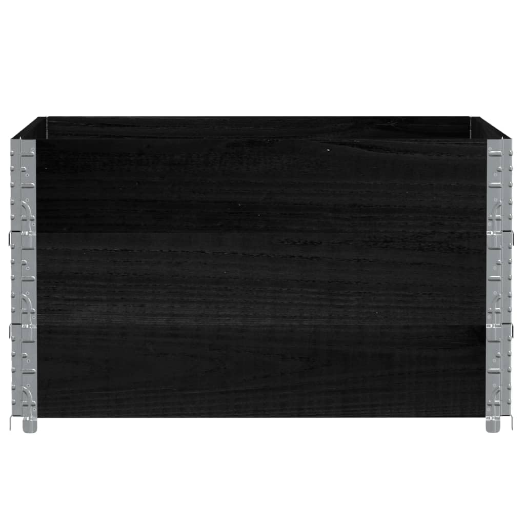 Pflanzkasten Schwarz Massivholz Kiefer 100x100 cm Hochbeet mit klappbaren verzinkten Metallecken für Balkon Terrasse Garten Indoor Outdoor zur Pflanzenpflege und Dekoration