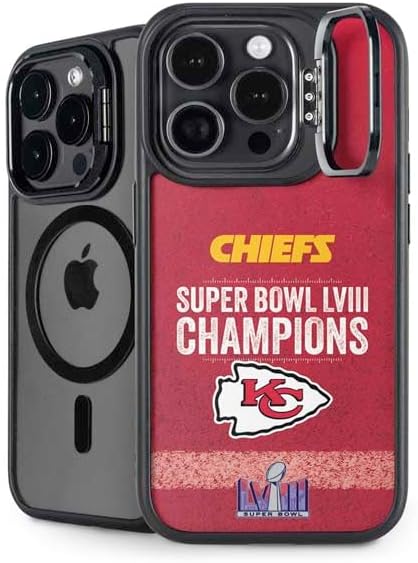 Skinit Kickstand Phone Case Compatible with iPhone 16 Pro Max - Officially Licensed NFL Kansas City Chiefs Double Vision Design