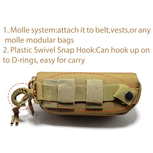 Image of Tactical Molle Glasses Case Tactical Eyeglasses Case Shockproof Sunglasses Carrying Protective Box with Clip