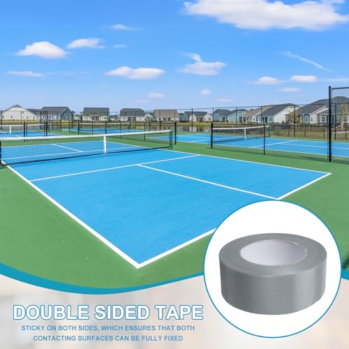 Image of PATIKIL Pickleball Court Tape 2 in x 55 Yard (164 Ft), 2 Pack Waterproof Outdoor Court Line Tape Floor Marking Tool Matte for Gym Driveway Backyard, Silver