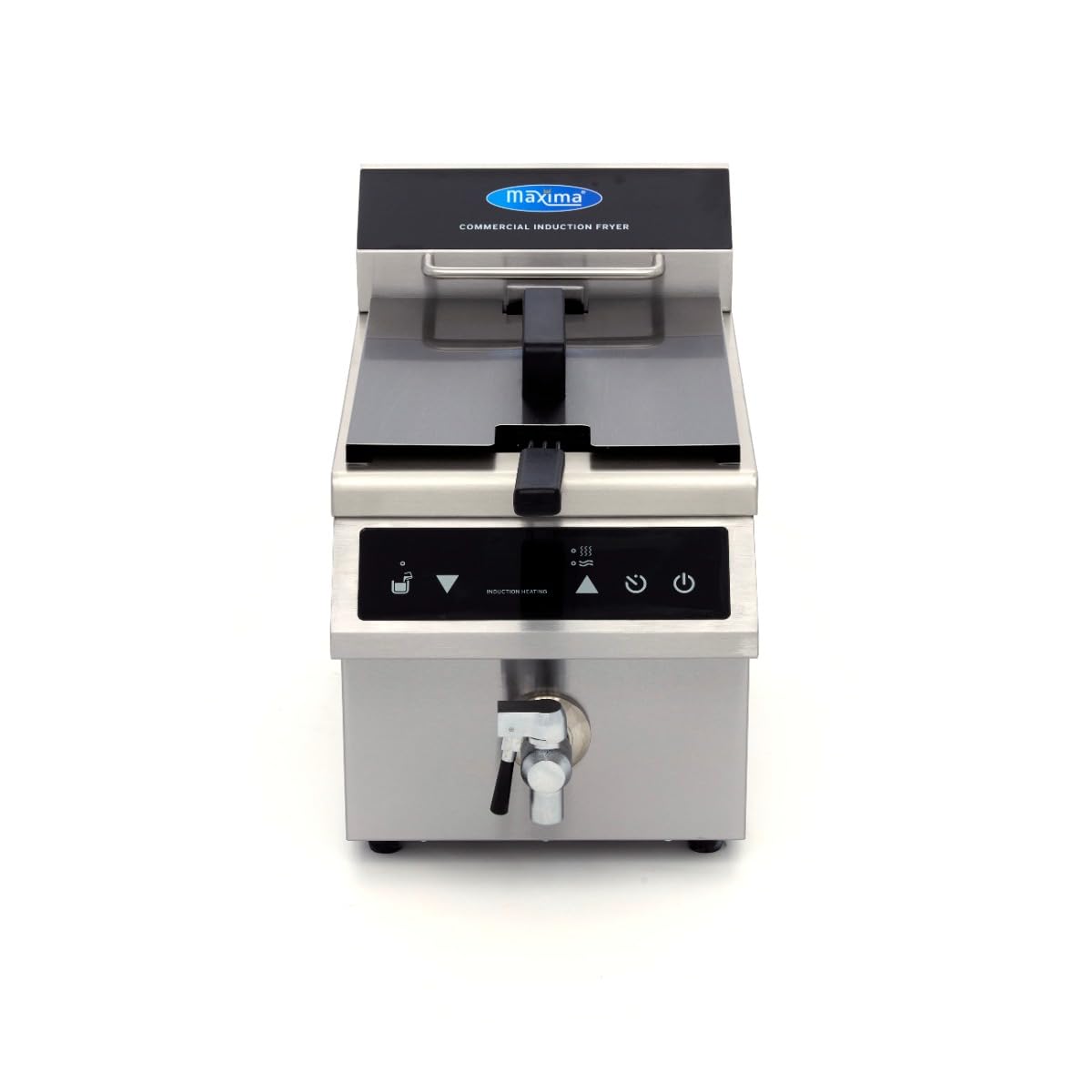 Maxima Friggitrice - 8L - 1 Cestello - Induzione - con Rubinetto di Scarico