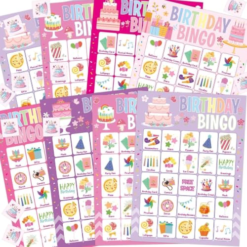 Juego de Bingo de Cumpleaños para Niños y Niñas 24 Jugadores miniatura 6