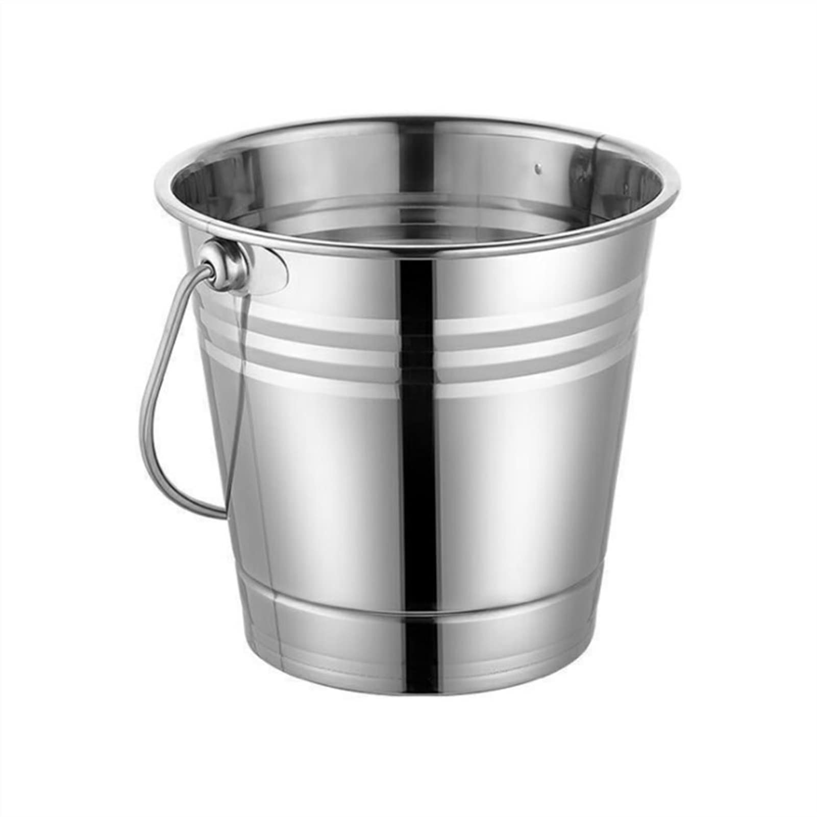 LCE Buckets Party Verdickter Edelstahl-Eiskübel, tragbares Bierfass, Barfass, Rotweinfass, Kleiner Eimer, Party-Champagner-Eimer(L)