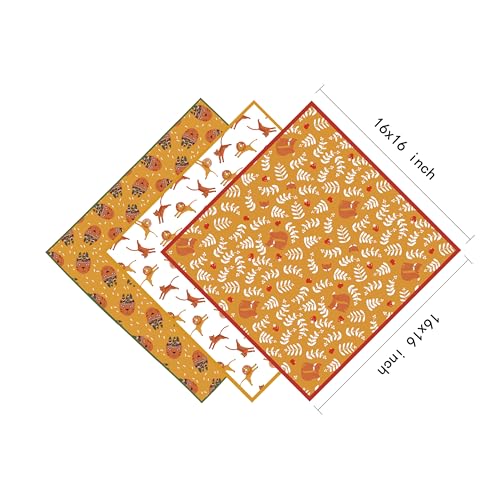 Junvena 3 Pack Printed Designer Handkerchiefs Fancy Gift Box Soft Lightweight 16 inch Hankies for Men Women and Kids3