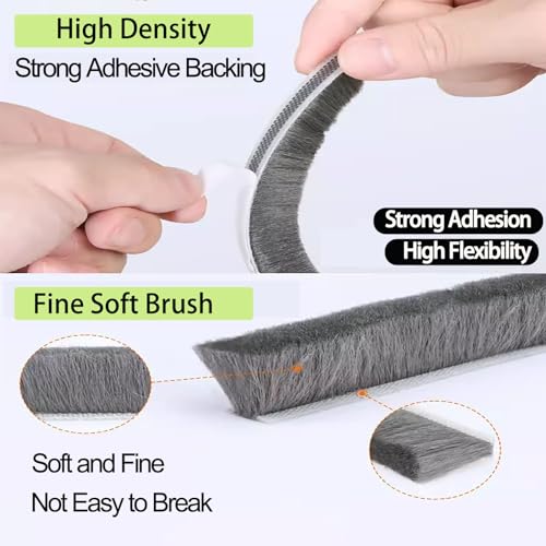 Zompago 5MMX10M Strong Adhesive Brush Weather Stripping thumb #4