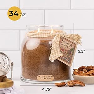 Acheerfulgiverpralinecaramelstickybuns34ozpapascentedcandlejarkeepersofthelight155hoursofburntimecandlesgiftsforwomen Urban Country Home Decor A cheerful giver praline caramel sticky buns 34oz papa scented candle jar keepers of the light 155 hours of burn time candles gifts for women urban country home decor