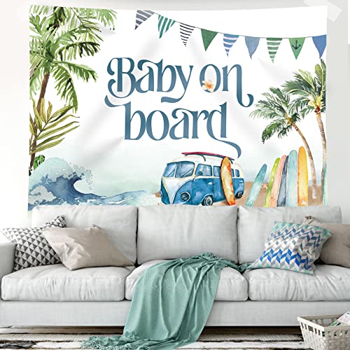 Fondo Fotográfico Baby Shower Tema Surf 7x5 pies miniatura 3