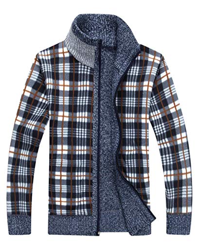 Image of Vcansion Men's Classic Cardigan Sweaters Stand Collar Slim Fit Casual Knitted Sweater