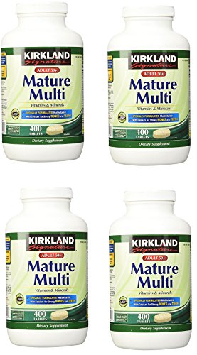 Kirkland Signature Mature Adult Multi Vitamin Tablets, 4 Package (400 Count)