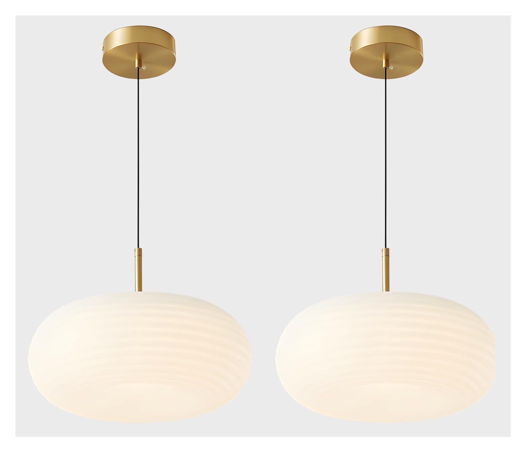 KHUKHU Gold Globe Pendant Light Fixture Vintage Hanging Light Fixtures Modern Pendant Lights Kitchen Island Farmhouse Dimmable LED Pendant Light with Remote Control(13.8"-2Pack)