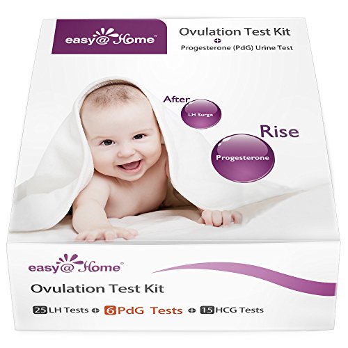 EasyHome New FDA Registered 6 Progesterone (PdG) Test, 25 Ovulation