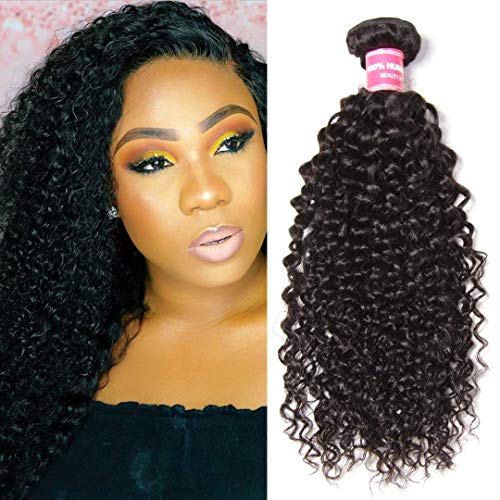 Jolia 8A Brazilian Curly Bundles 16inch 100% Unprocessed Virgin Human Hair Weave Curly Hair One Bundle Deal Natural Black