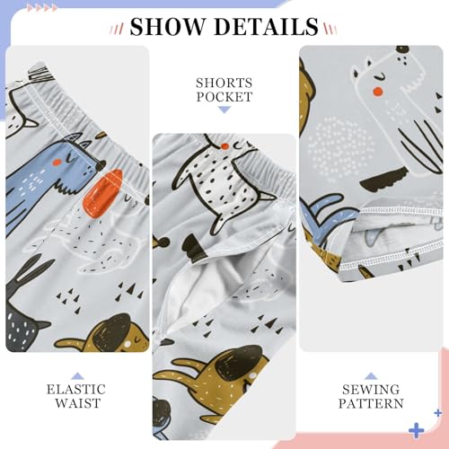 Boys' Pants Cute Dog Puppy Long Bottoms Jogger Pants Elastic Waist Trousers with Pockets S-XL4