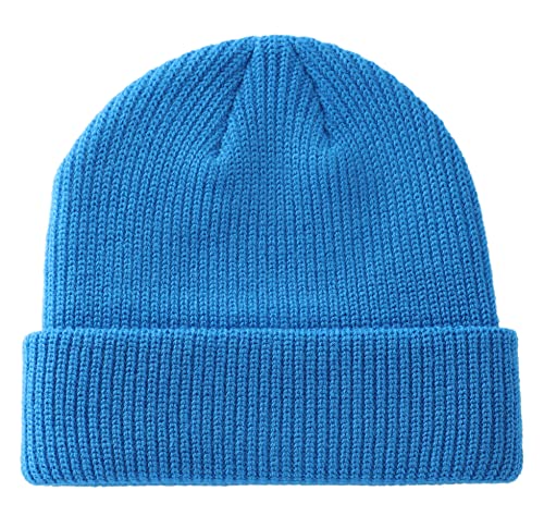 Connectyle Classic Men's Warm Winter Hats Acrylic Knit Cuff Beanie Cap Daily Beanie Hat (Bright Blue)