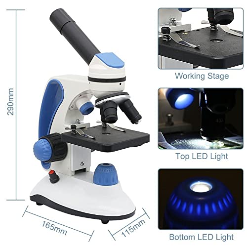 Microscope 40X-2000X LED Monocular Biological Microscope with USB Camera(Type B)