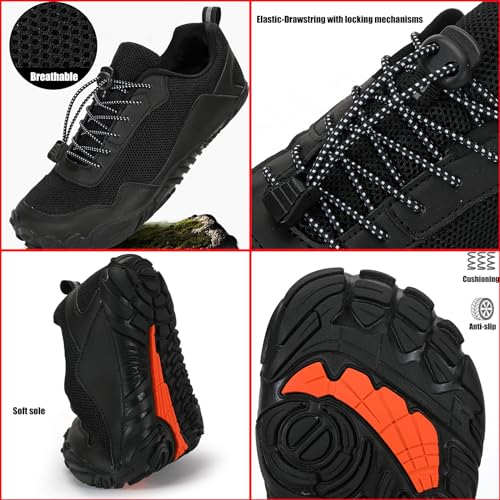 Men Mesh Minimalist Barefoot Beach Shoes Drawstring Lace Up Athletic Hiking Shoes Quick Dry Water Shoes for Swimming Water Yoga Surf Outdoor Sports3