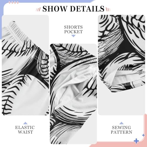 ZZXXB Baseballs Pattern Boys Long Pants Soft Trousers Elastic Waist Kids Lounge Bottoms with Pockets S-XL4