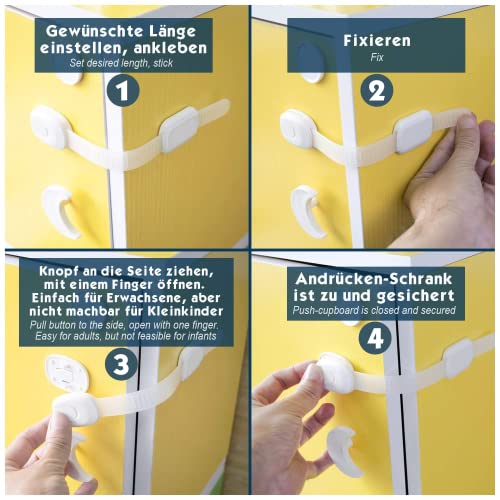 Kindersicherung für Schrank und Schubladen Hoffenbach Germany – 8x Schranksicherung zum kleben für Baby und Kind… – Bild 6