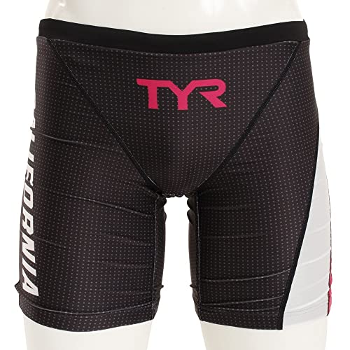 ティア(TYR) 水着 メンズ 水泳 ロングボクサー LOGO JLOGO122 BKPK (ブラック×ピンク/L/Men's)