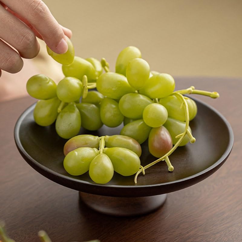 Obstschale, Hochbeiniger Obstteller aus Holz im Wohnzimmer, Platz for Kuchen(Large)
