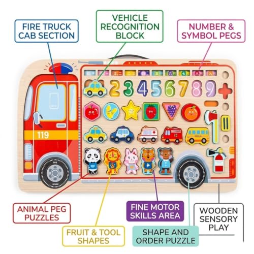 Image of HAPPY HUES Sorting & Stacking Toy- Skills Enhancement Motor Skill Toys for Toddlers /Kid -Magnetic- Capture The Worms Toys | Early Educational-Montessori Toy (Smart Bus)