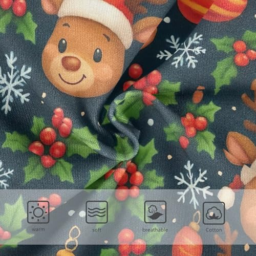 Joisal Cotton Girls Underwear Toddlers Cute Reindeer Santa Hats Blue Panties for Girl Fun Undies Kids Briefs 2t3