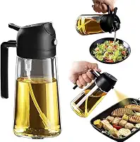 Spray e Dosador de Azeite 3 em 1 – Borrifador 500ml para Óleo, Vinagre, Molhos e Temperos | Ideal para Saladas, Churrasco, Air Fryer, Frituras – Linha Premium, Prático, Econômico e Saudável