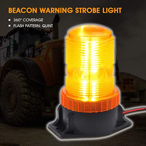 image for AT-HAIHAN Amber Emergency Hazard Warning Beacon Rooftop Strobe Light, 
