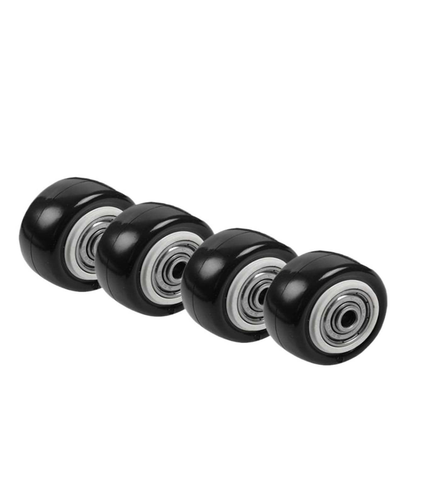 (Pack of 4) 1.5 Inch Diamond Single Wheel with Dual Bearing Cover Black Furniture Caster Medium Fitting